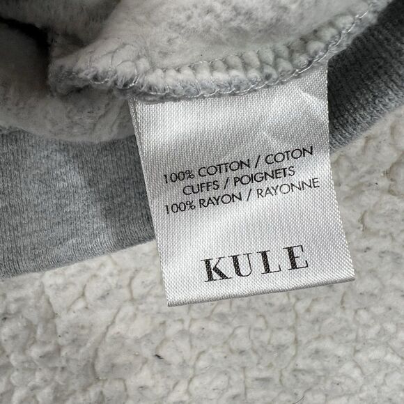 KULE Crosby Hoodie Womens S Gray Cropped Cozy Streetwear Minimalist Coastal Prep - Picture 7 of 11